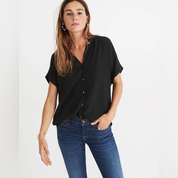 Madewell Tops - NWT Madewell Top Central Drapey in black size small